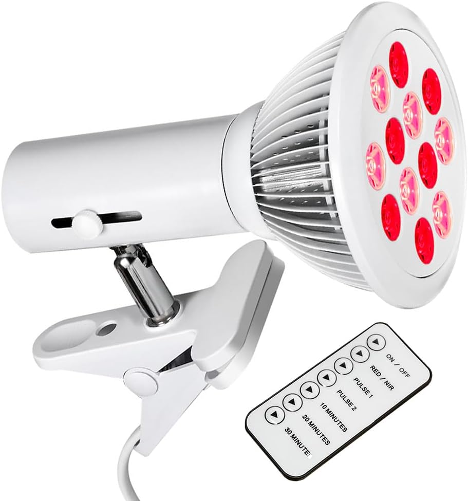 Lmpara luz roja nocturna melatonina para terapia e iluminacin (NIR 660-850nm), sincroniza tus ritmos circadianos - Bombilla luz roja para dormir - Red Light Therapy Panel
