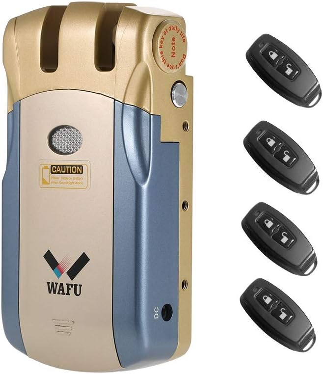 Splenssy Wireless Remote Control Lock Invisible Security Keyless Door Entry Smart Lock Zinc Alloy Metal with 2/4 Remote Keys Security System