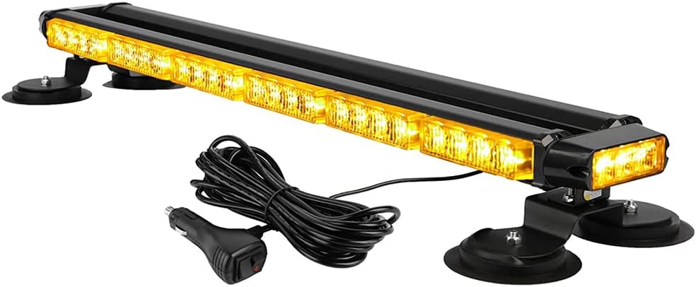 TOTMOX 1 Pieza 12V Auto 54 LED Barra de luz estroboscpica de Doble Cara para camin de vehculos de Emergencia, luz Intermitente de Advertencia de Emergencia de Alta Intensidad con Base magntica