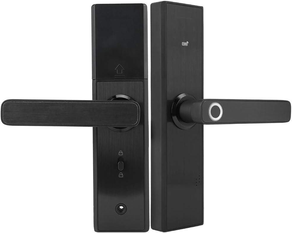 Fingerprint Door Lock, 4 in 1 Electronic Security Smart Door Lock with Fingerprint/Card/Password/Key Unlocks Waterproof Anti-Theft Door Lock