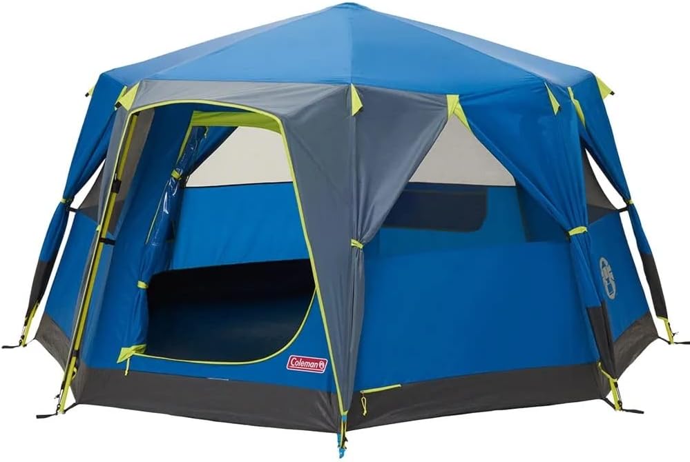 Coleman 3 Person Octagon Tent Ideal for Garden Camping Waterproof 3 Person Tent with Sewn Ground