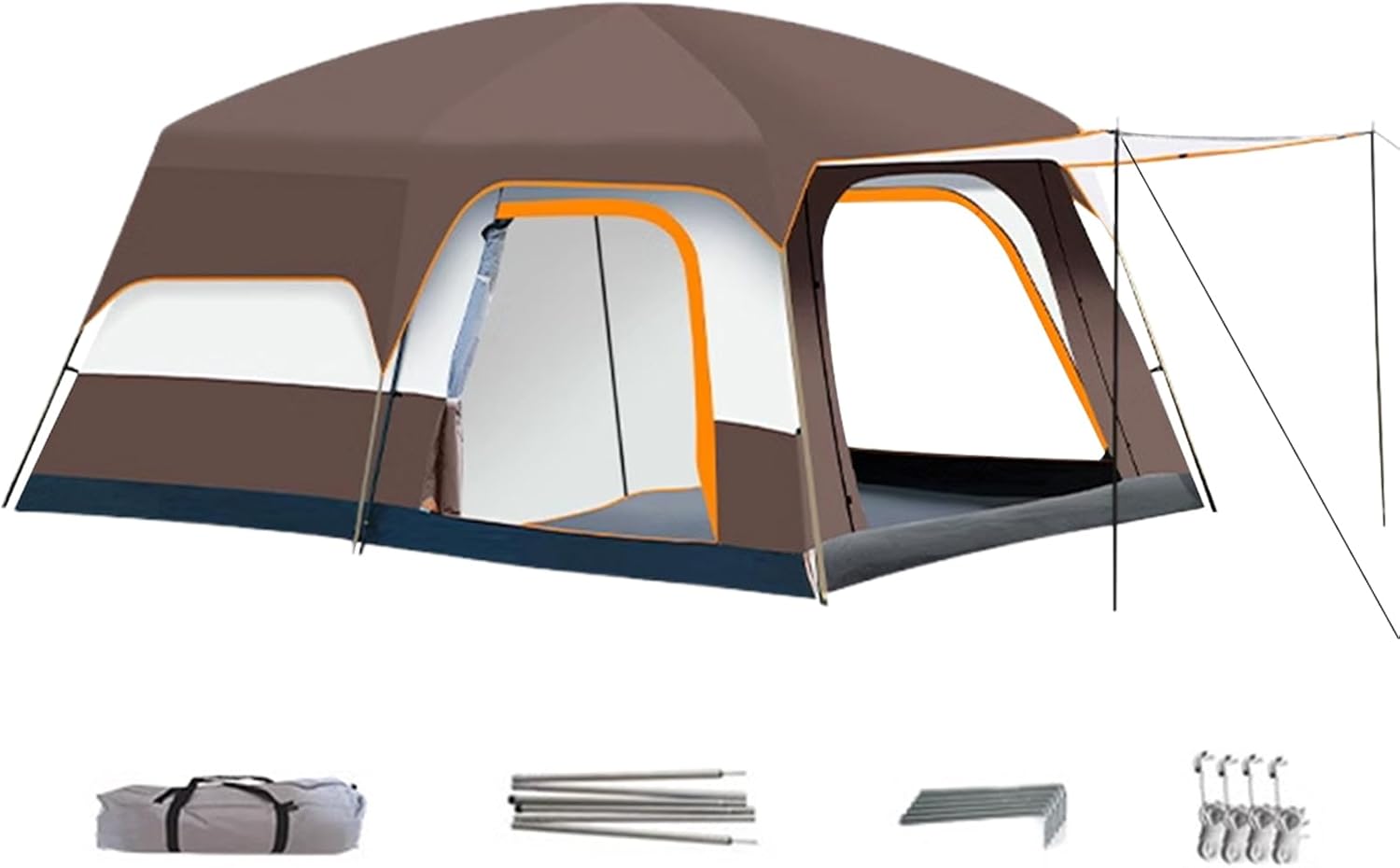 Family Tent | Camping Tent with Separate Rooms | Windproof Cabin Shelter for Outdoor Backpacking Picnic, Backyard, Beach, Hiking