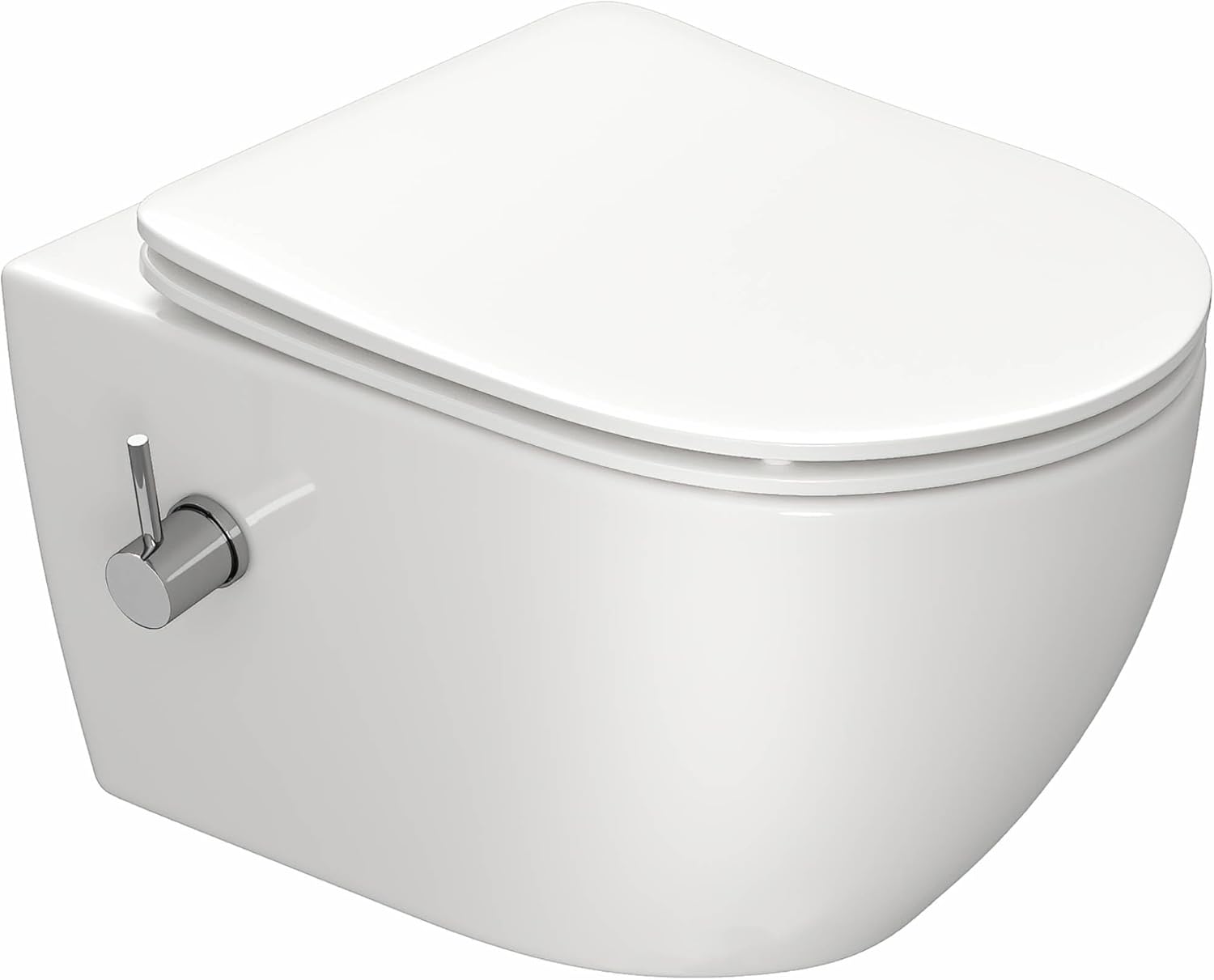 Inodoro de ducha con boquilla integrada, inodoro colgante con funcin bid, inodoro Taharet con nanorrevestimiento, ducha con grifera, asiento de inodoro con dispositivo de descenso automtico, 53 x
