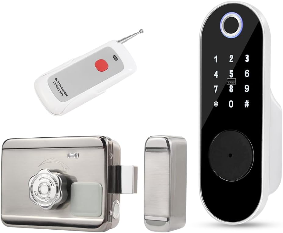 FTes RFKits Fingerprint Door Lock,Keyless Entry Lock with Key Entry,Anti-Spy Password,Smart Anti-Theft Lock