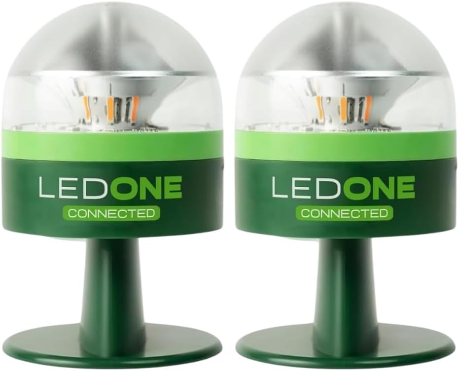 LEDONE Connected - Baliza V16 Homologada DGT con Geolocalizador obligatoria para 2026 con SIM y Datos pagados hasta 2038. Luz emergencia Coche Homologado DGT. Luz V16 Homologada DGT (2 Pack)