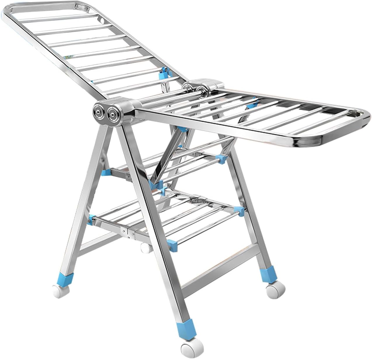 Portable Outdoor Stainless Steel Electric Clothes Airer with Wheels - Space Saving Laundry Organizer for Easy Storage