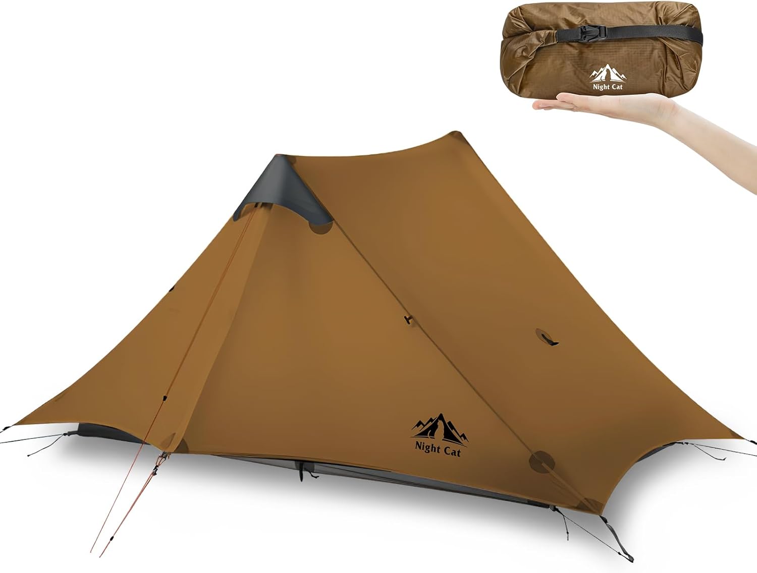 Night Cat Ultralight Tent 1 kg 1 Person: Waterproof Campaign for Backpackers Professional Hiking Camping