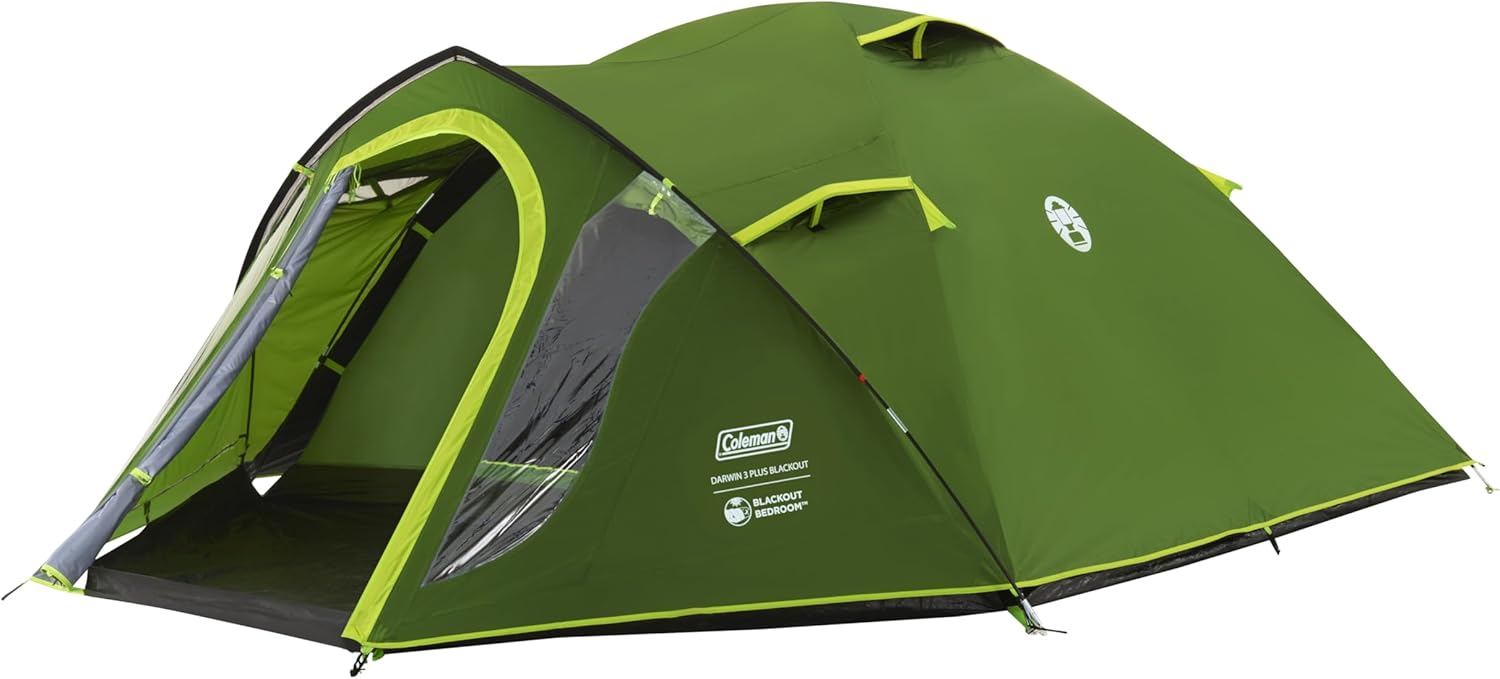 Coleman Tent Darwin 2-4 Person | Compact Lightweight Dome Tent | Models with Darkened Bedroom | Camping, Festival and Hiking Tent | 4500mm Waterproof | with Sewn-in Groundsheet