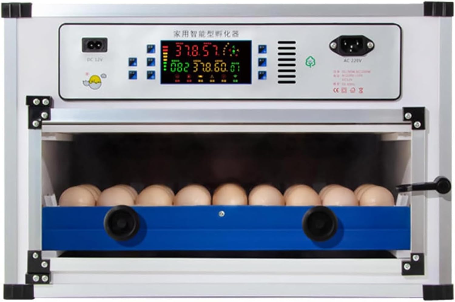 GZGHRZQS Incubadoras para Aves De Corral Incubadora De 68-340Huevos,Giro automtico Incubator de Pollo Incubadora para el hogar Incubadora de Huevos 204 Huevos para eclosiones de Pollo
