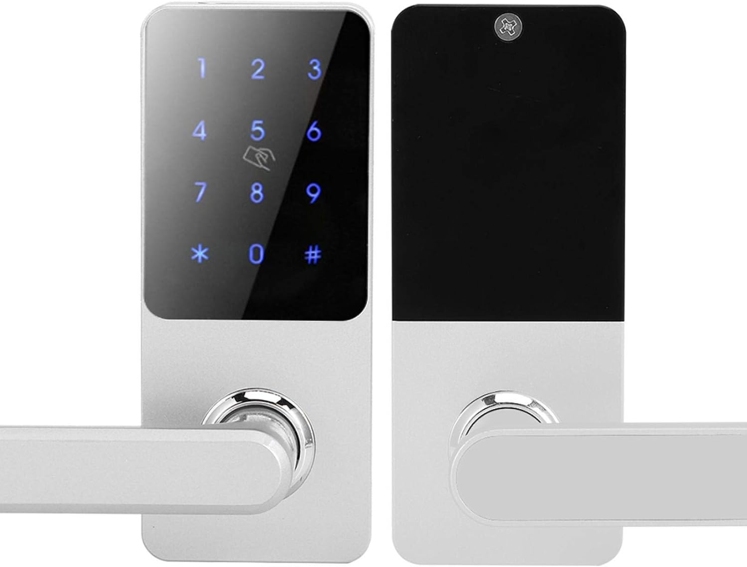 Smart Electronic Door Lock, Smart Door Lock, Bluetooth App, Fingerprint App, Smart Remote Voice Control, for for, Black/White