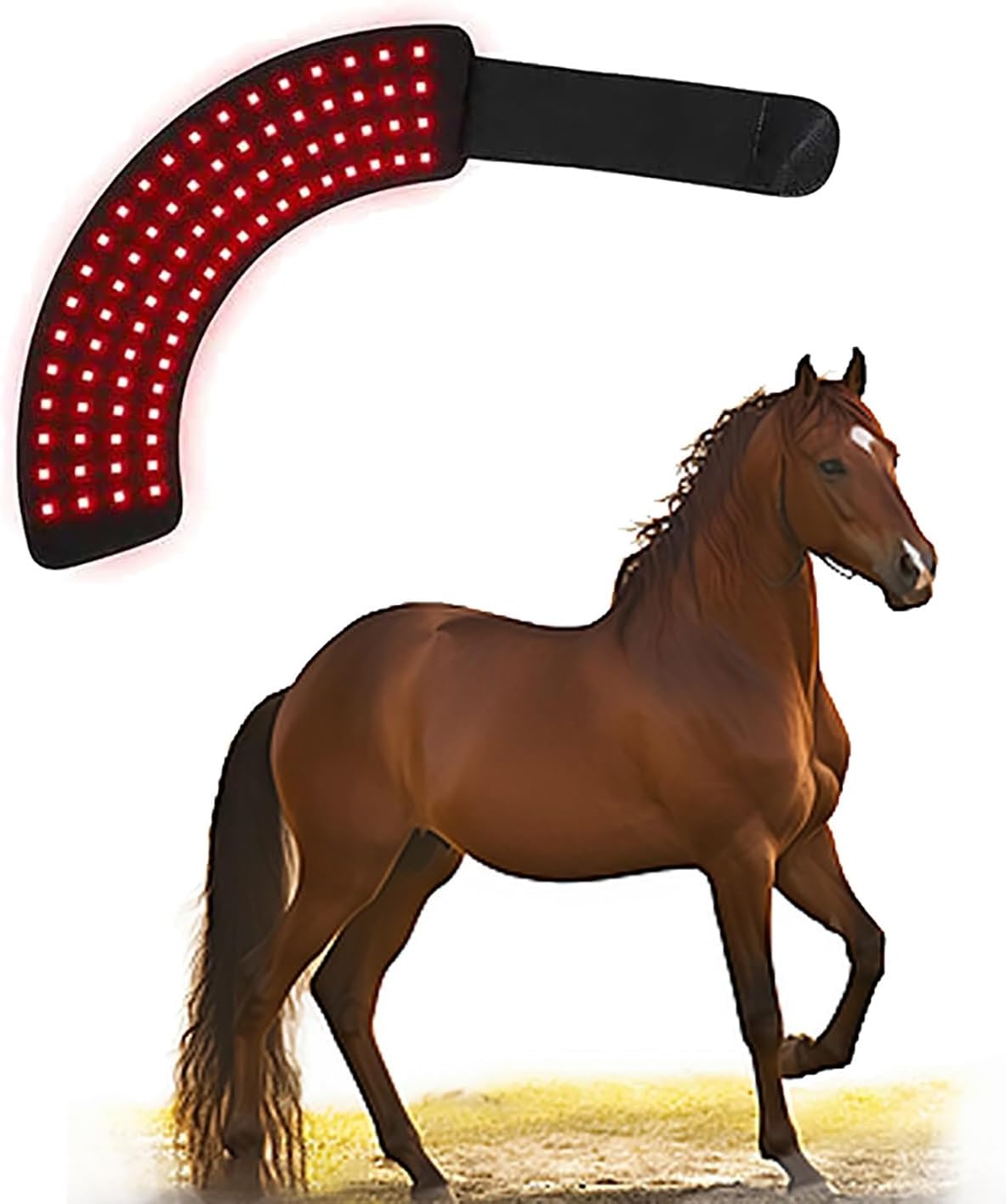 LED Red Light Therapy Device for Horse Helmets, Infrared Therapeutic Wrap for Horse Care, Red Light Therapy for Horses, for Wounds and Cuts in Horses, Relief