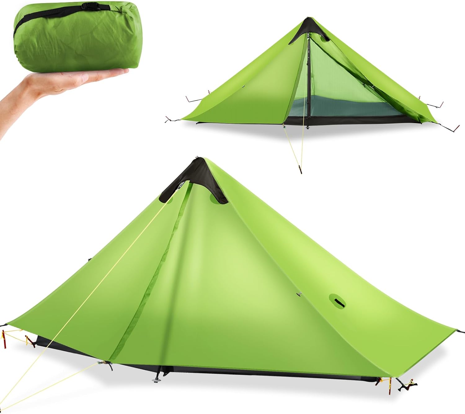 KIKILIVE LanShan Ultralight Tent for Outdoor Use, Ultralight Trekking Tent 1 Person / 2 Person Tent Shelter Camping, Backpacking and Walking