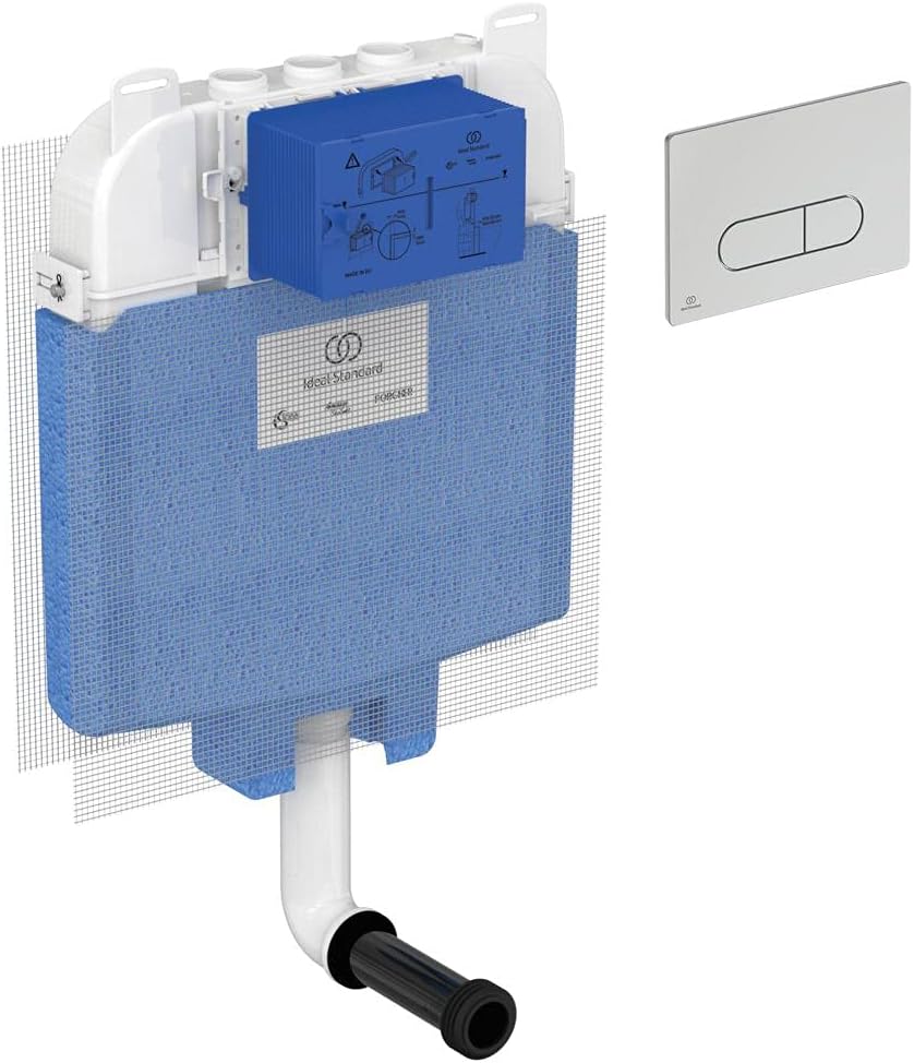 Ideal Standard T4931AA Prosys 80 cisterna empotrada para inodoro de suelo + placa mecnica Oleas M1 cromada