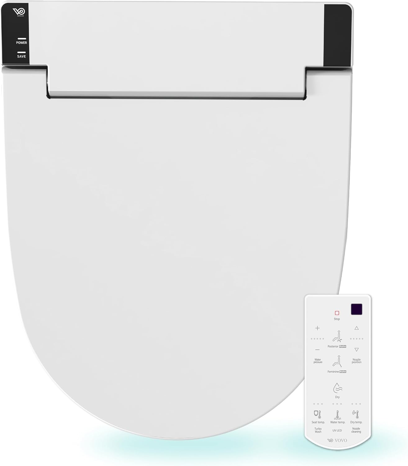 VOVO STYLEMENT VB-6100SR Asiento de Inodoro Bid Electrnico Inteligente Redondo, Fcil Instalacin, Asiento Calefactable, Secado con Agua Caliente, LED, Ahorro de Energa Ecolgico, Hecho en Corea