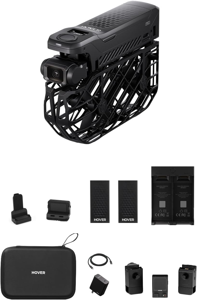 HOVERAir X1 Pro Cmara de accin 4K, Drone Plegable Autnoma con Velocidad: 42 KM/H, 10+ Modos de Vuelo Automticos, Vuela a Cualquier con OmniTerrain, SmoothCapture 2.0(Combo Fly Joy)