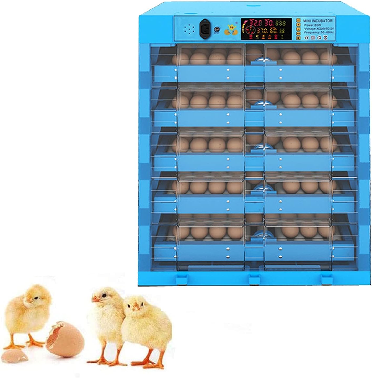 JYMALISA Incubadora de Huevos con volteador automtico de Huevos 320 Huevos Mquina incubadora de Aves de Corral Completamente automtica para incubar Huevos de Pato, Ganso, codorniz y gallina