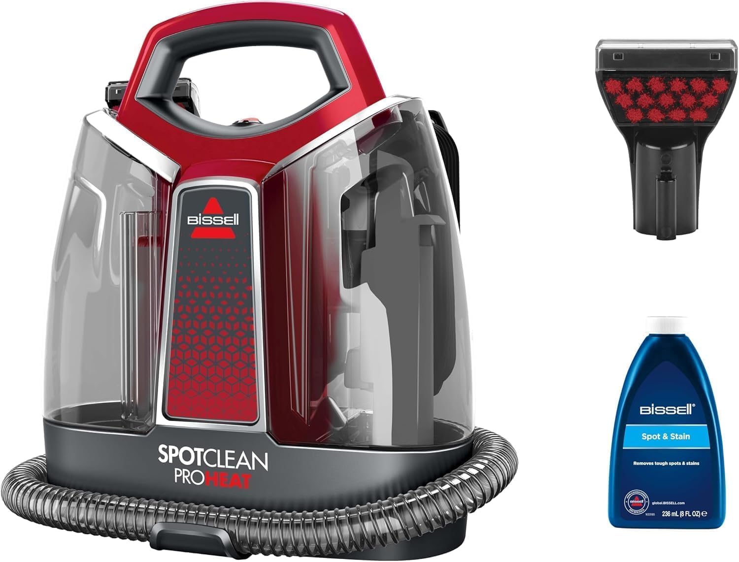 BISSELL SpotClean ProHeat, Upholstery Water Vacuum, Lava Vacuum with HeatWave Technology, Liquid Cleaner for Carpets, Upholstery, Sofa, Cars and More, 330W Powerful Motor, 36988