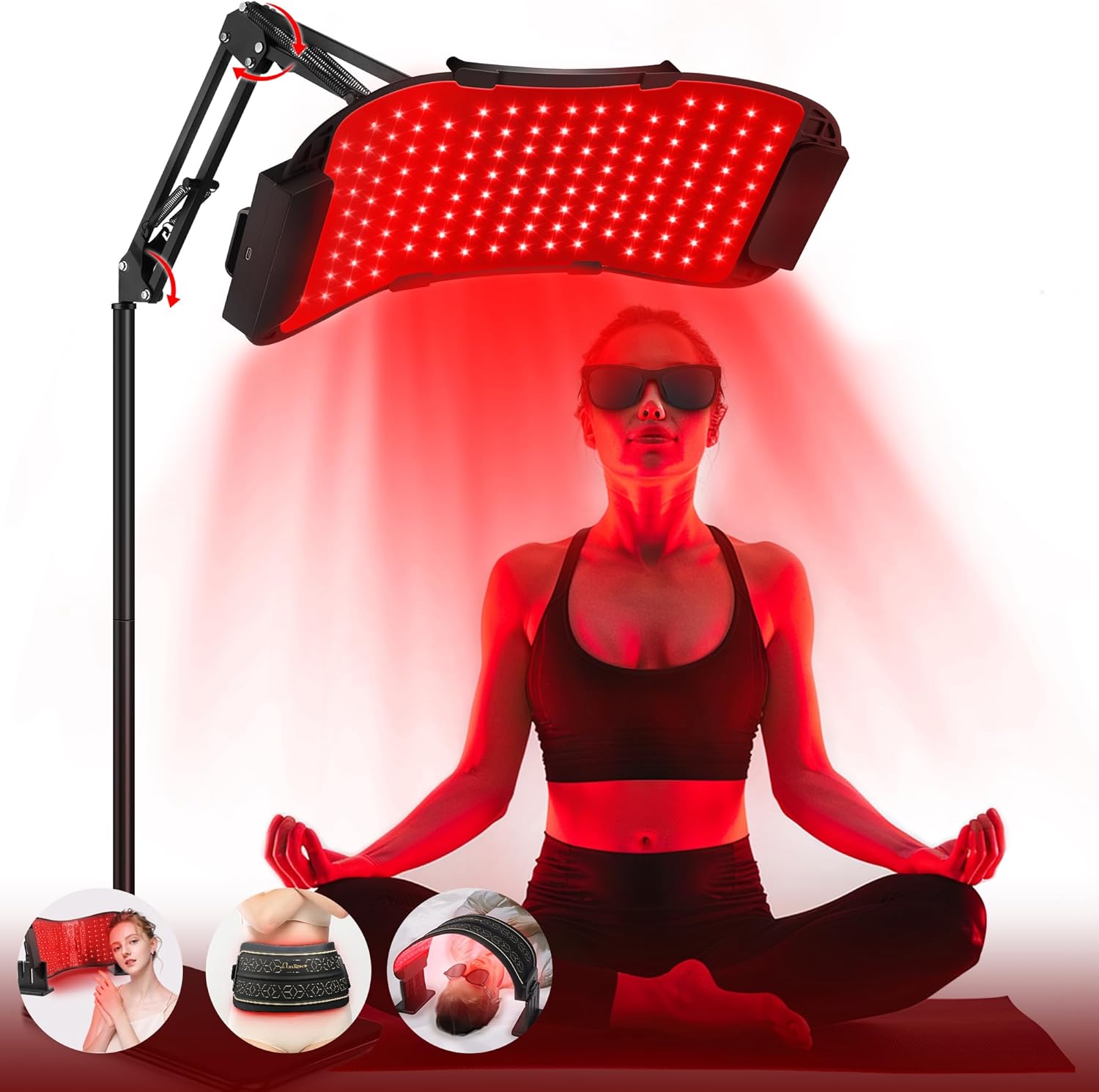 Terapia de luz roja multifuncin para cuerpo y cara, terapia de luz infrarroja cercana de 850 nm, mscara LED, equipo de belleza corporal facial para el cuidado de la piel en casa