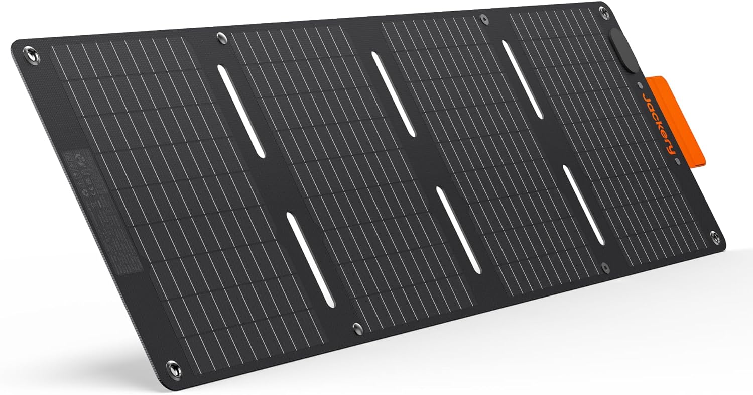 Jackery SolarSaga 40W Mini Panel Solar Porttil con Puertos USB-C y USB-A, Cargador Solar Plegable como un Libro para Mvil, Compatible con Jackery E100Plus/300Plus, IP68 Resistencia al Agua