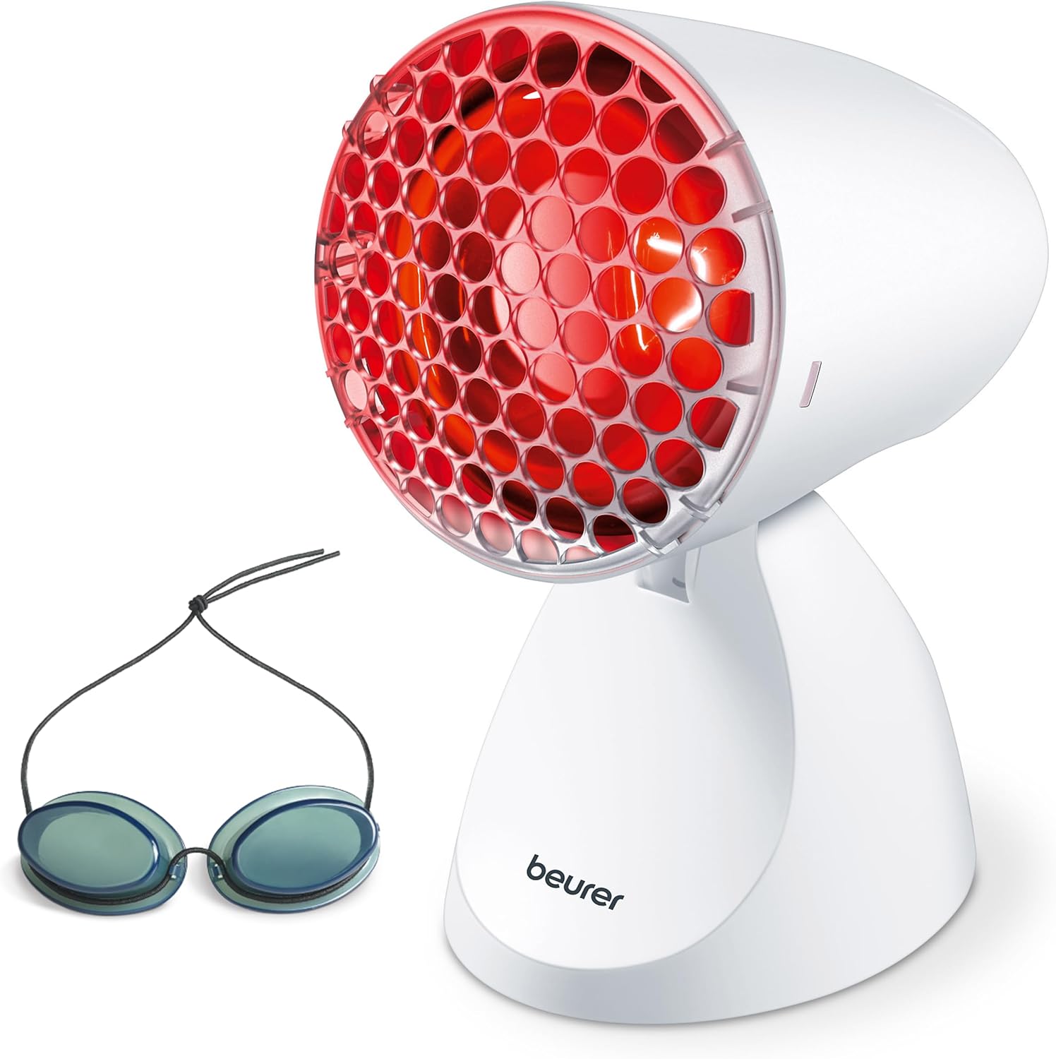 Beurer IL 11 Lmpara de infrarrojos con rejilla protectora, dispositivo mdico con calor calmante para uso en resfriados y tensiones musculares, 5 niveles de inclinacin