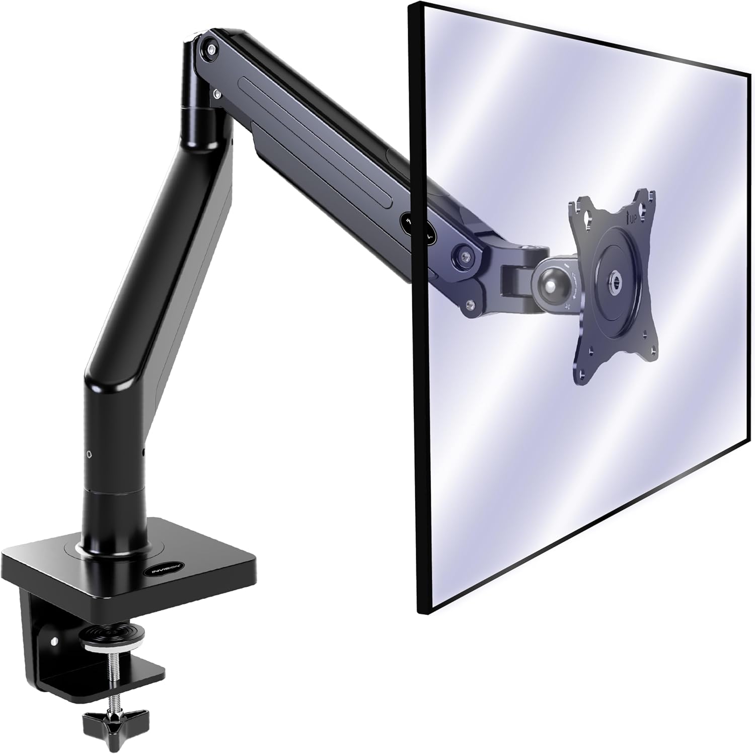 Invision Soporte de Brazo para Monitor para Pantallas 24-40" Abrazadera de Escritorio Ergonmica Ajustable en Altura VESA 75/100mm 2-15kg (MX450)
