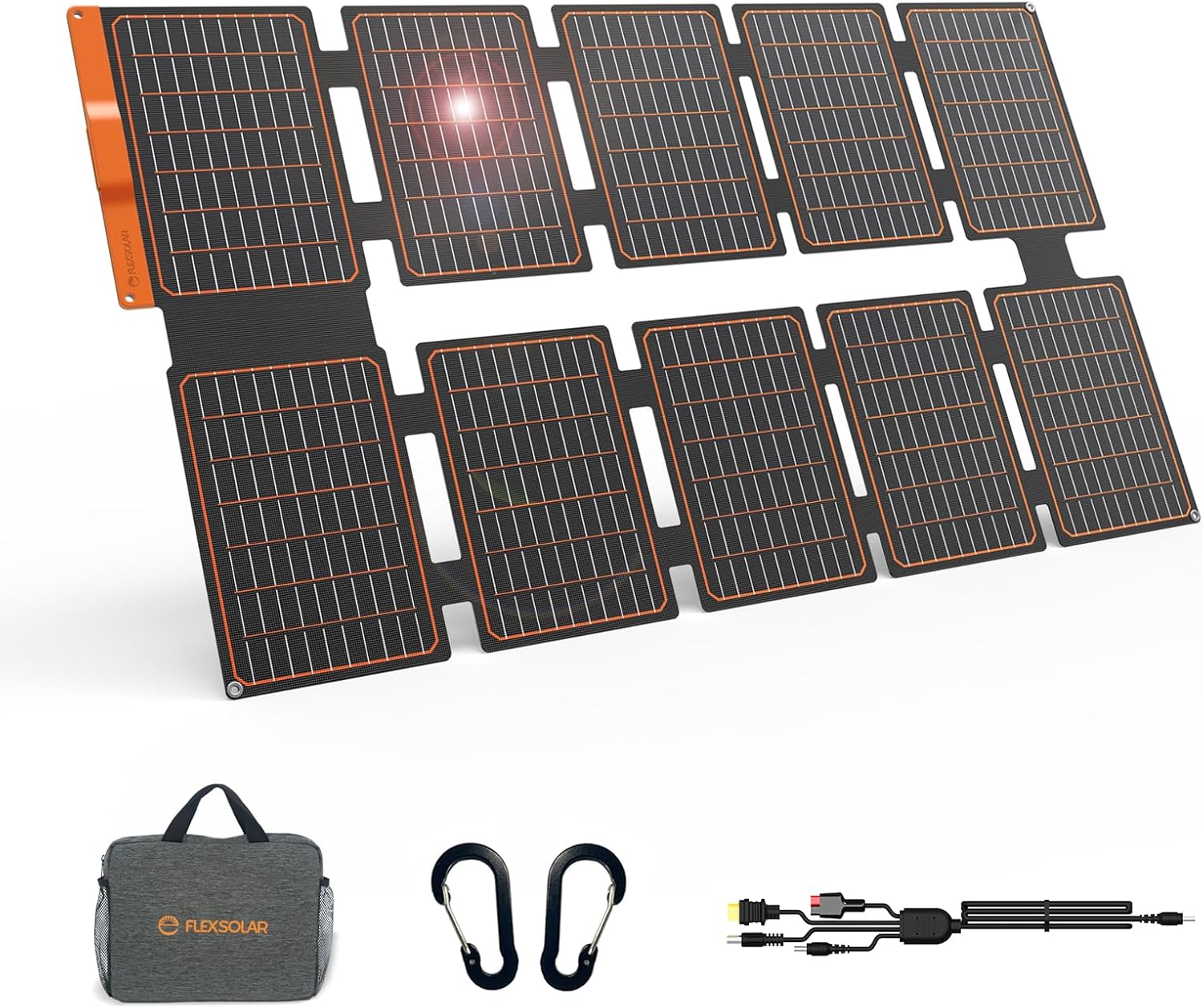 FlexSolar Panel Solar 100WMdulo Solar Plegable para Generadores Solares Porttiles Cargador Solar Plegable MC4 para Pequeos Generadores,Fuente de Alimentacin mvil, PC